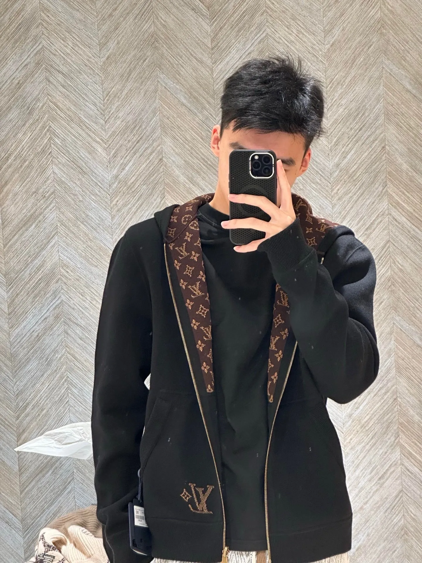 Louis Vuitton/Louis Vuitton 25Fw double-sided presbyopic hooded knitted jacket